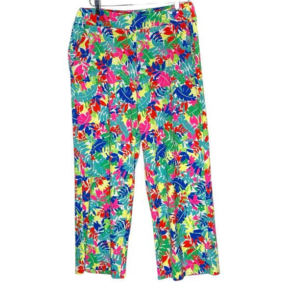 Lands End M Bright Floral Active Beach Cover Up Pants Resort Travel Vacation - Picture 1 of 10